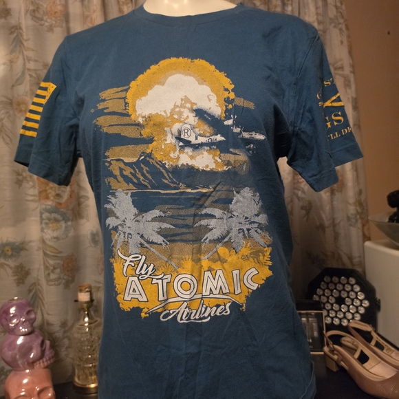 American Fighter Other - American Fighter Fly Atomic Airlines Graphic Tee - Teal & Mustard